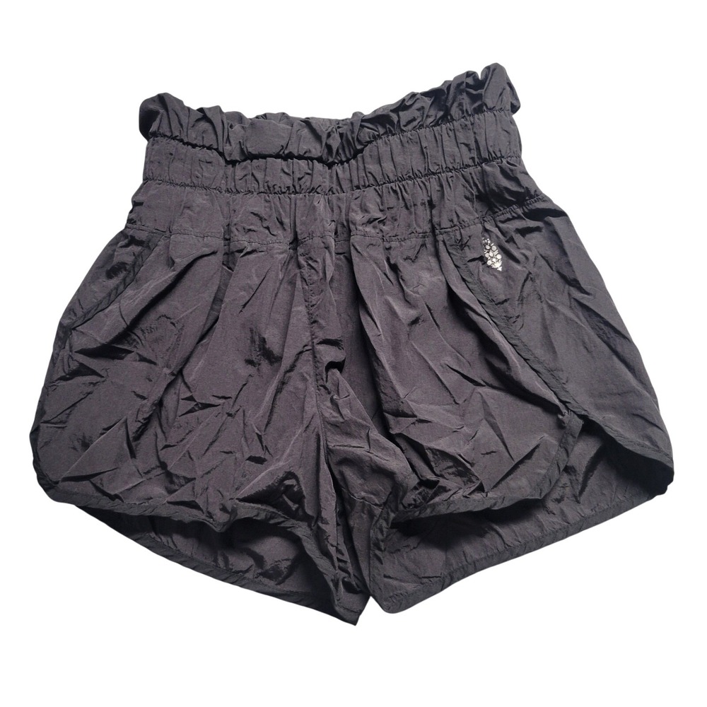 Free People Movement The Way Home Shorts Black High‎ Rise Smocked Athletic Small